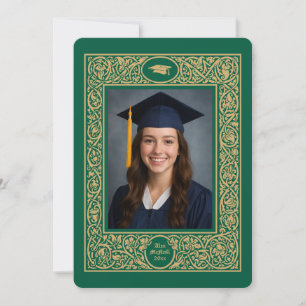 Convite Folhagem Elegante e Graduação de Borda Floral