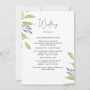 Convite Folhagem Elegante Simples Casamento 2 Hotéis Detal