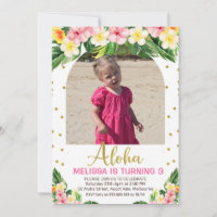 Folhagem Floral Dourada Aloha Arranjou Foto Aniver