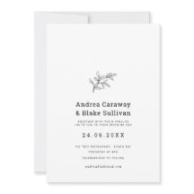 Folhagem moderna e simples a preto e branco