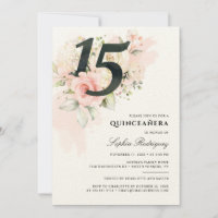 Folhagem Rosa de Aniversário 15 Floral Quinceanera