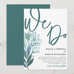 Convite Folhagem Rústica Fazemos Casamento Verde Sage