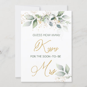 Convite Folhagem verde adivinha quantos beijos