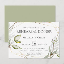 Convite Folhagem Verde Chic Sage