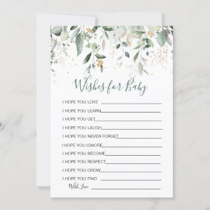 Convite Folhagem verde Desejos de Chá de fraldas Jogo Invi