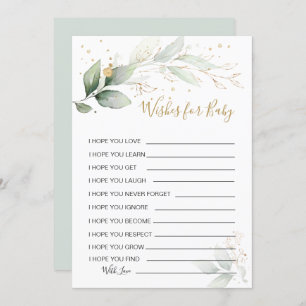 Convite Folhagem verde Desejos para Invit de Jogo de Chás 