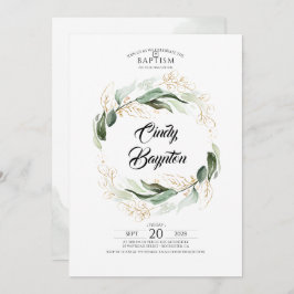 Convite Folhagem Verde e Batismo das Folhas Douradas