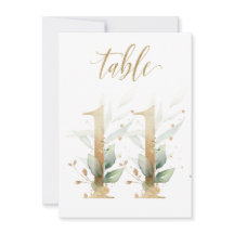 Folhagem Verde e Dourada com Aquarela, Quadro 11