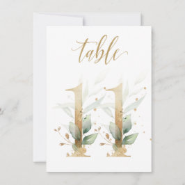 Convite Folhagem Verde e Dourada com Aquarela, Quadro 11