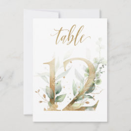 Convite Folhagem Verde e Dourada com Aquarela, Quadro 12