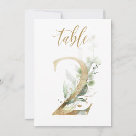 Convite Folhagem Verde e Dourada de Aquarela, Quadro Númer