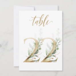 Convite Folhagem Verde e Dourada de Aquarela, Quadro Númer