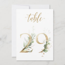 Convite Folhagem Verde e Dourada de Aquarela, Quadro Númer