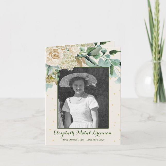 Convite Folhagem Verde Elegante Floral do Rosa de Foto Fun (Frente)