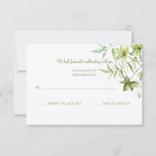 Convite Folhas Aquarela RSVP
