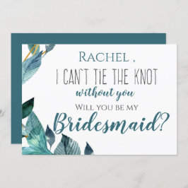 Convite Folhas Azuis Eu não posso amarrar o nó sem você