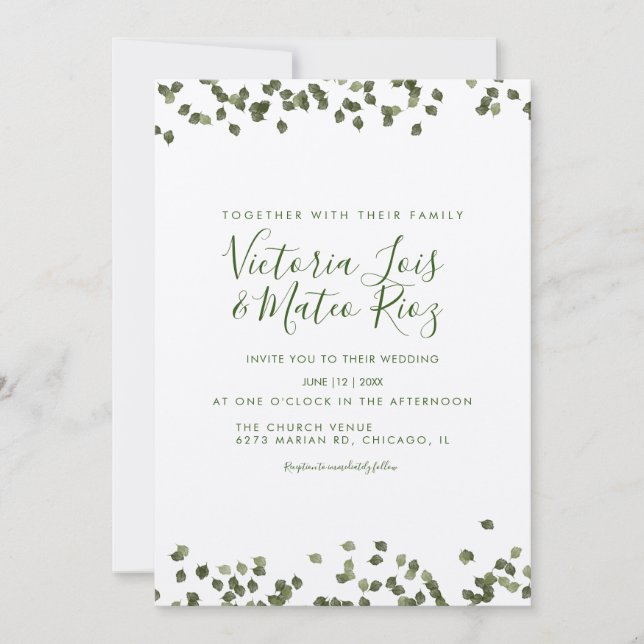 Convite Folhas Caem No Outono Casamento Rústico (Frente)