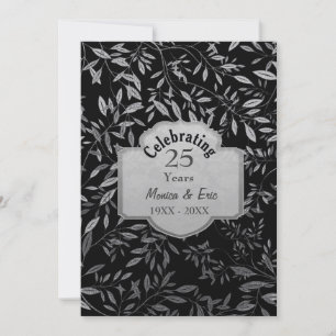 Convite Folhas de 25 de Prata Negra