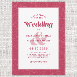 Convite Folhas de Abstrato simples modernas | Branco magen