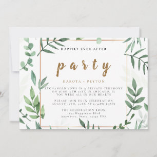 Convite Folhas de Aquarela 10b Casamento Fuga de Namorados