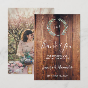 Convite Folhas de aquarela russa Obrigado casamento