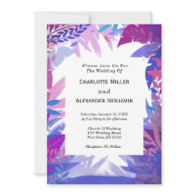 Folhas de Aquarela Tropical de Casamento Moderno