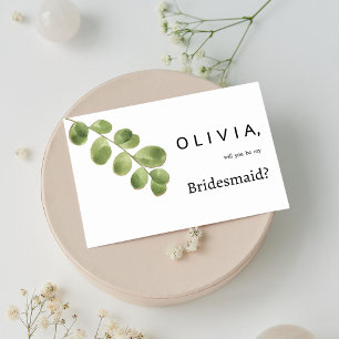 Convite Folhas de Bridesmaid de ouro verde simples