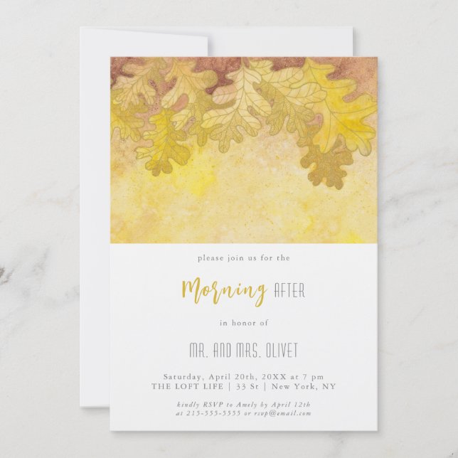 Convite Folhas de carvalho de outono na manhã seguinte  (Frente)