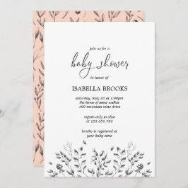 Convite Folhas de cerveja preta e bagas | CHÁ DE FRALDAS