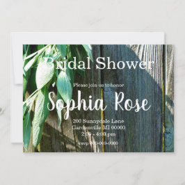 Convite Folhas de ervas botânicas Boho rústico madeira de