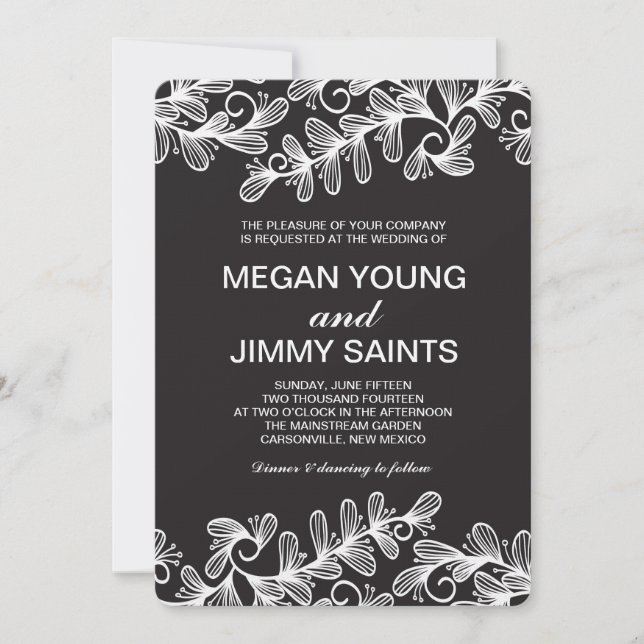 Convite folhas de espiral (Frente)