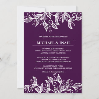 Convite folhas de espiral de rabisco