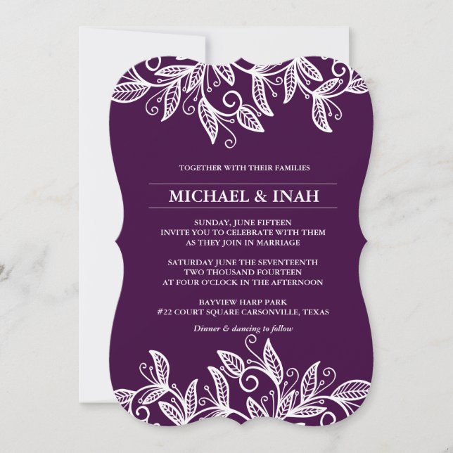 Convite folhas de espiral de rabisco (Frente)