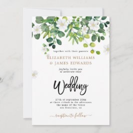 Convite Folhas de Eucalipto Casamento Rústico Moderno