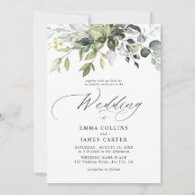 Folhas de Eucalipto em Aquarela para Casamento Ver
