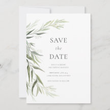 Folhas de Eucalipto Verde Save the Date