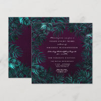 Folhas de Fern Tropicais Moldadas Teal Cali Plum W