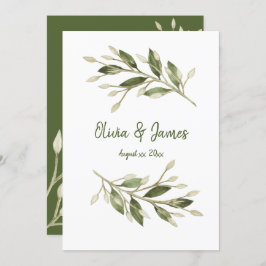 Convite Folhas de Floresta, Greenerescência, Casamento