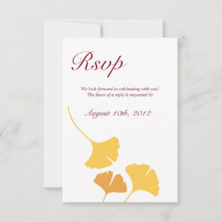 Convite Folhas de ginkgo caídas resposta de casamento rsvp
