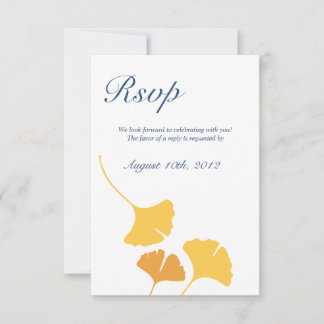 Convite Folhas de ginkgo caindo resposta de casamento nava