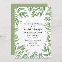 Convite Folhas de jardim botânico. Festa de solteira de Ve