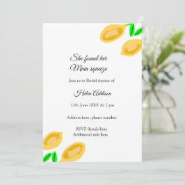 Convite folhas de limão desenhadas à mão adicionar chá de 