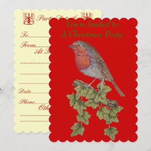 Convite folhas de mariquinhas com pino de Natal