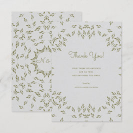 Convite Folhas de Oliveira Verde Rustic Agradecimento de C