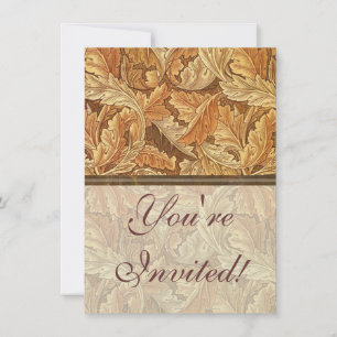 Convite Folhas de Outono Acanthus Marrom de William Morris
