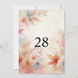 Convite Folhas de outono aquarela neutros texto de caligra