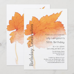 Convite Folhas de Outono Aquarela Outono