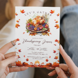 Convite Folhas de outono e Ação de Graças Torrada na Turqu