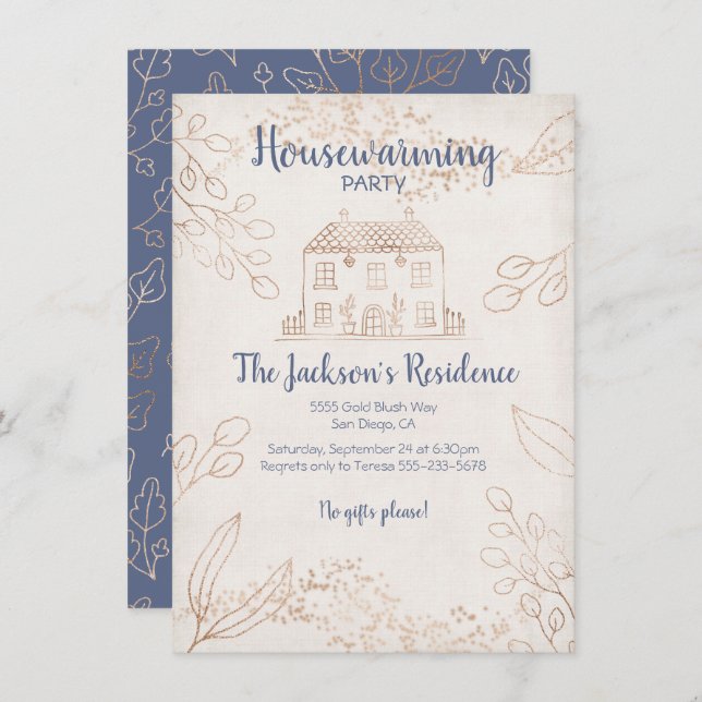 Convite Folhas de outono e Partido Dourado do Aquecimento  (Frente/Verso)