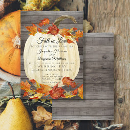 Convite Folhas de outono em aquarela rústica, abóbora, mad